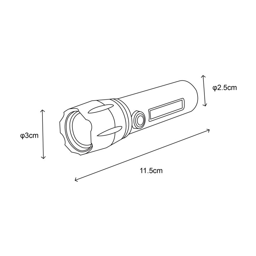 Globo - Linterna recargable LED LED/3W/5V + COB/3W 5500K 1200 mAh