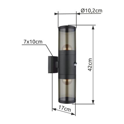 Globo - Aplique de exterior 2xE27/60W/230V IP44