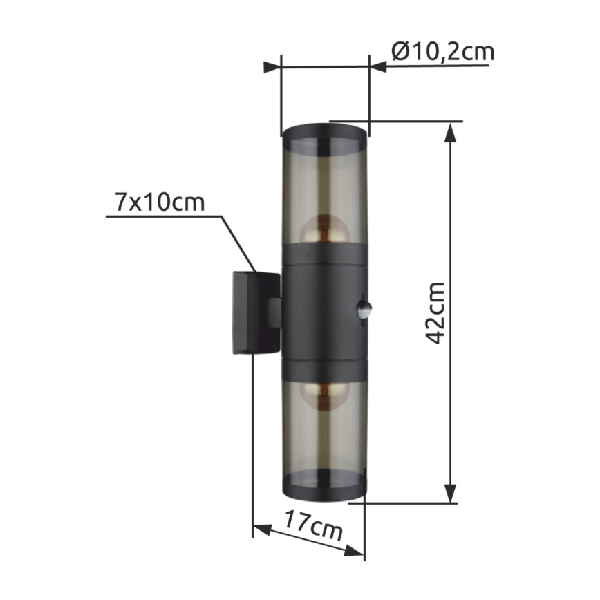 Globo - Aplique de exterior 2xE27/60W/230V IP44