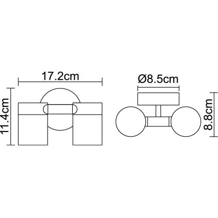 Globo 3207-2L - LED Lámpara exterior  STYLE 2xGU10/5W/230V IP44