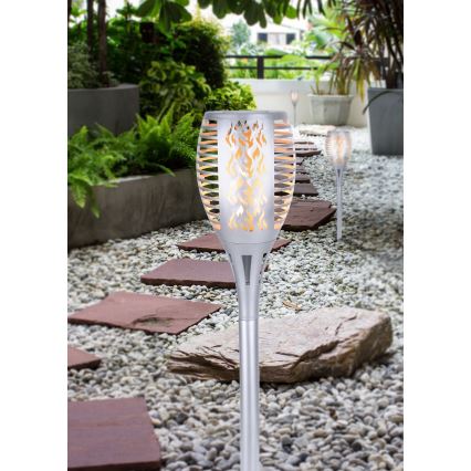 Globo - Lámpara solar LED LED/3,6W/3V 1800K IP44 cromo brillante