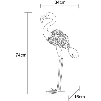 Globo - Lámpara solar LED/3V IP44 300 mAh en forma de flamenco