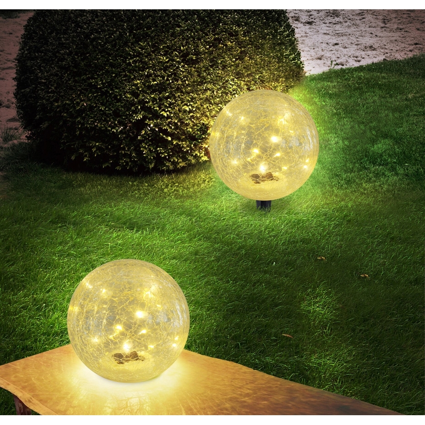 Globo - Lámpara solar LED 15xLED/0,06W/3,2V diá. 15 cm IP44 300 mAh