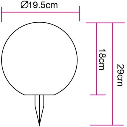Globo - Lámpara solar LED 20xLED/0,06W/3,2V diá. 19,5 cm IP44 600 mAh
