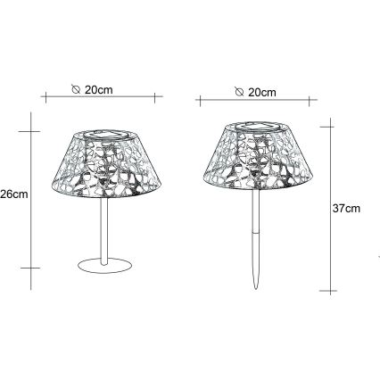 Globo - Lámpara solar LED LED/0,06W/3V 3000K IP44 300 mAh