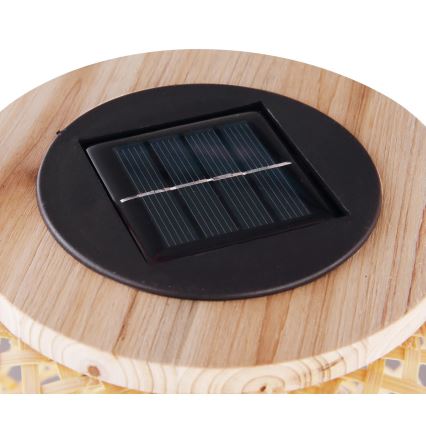 Globo - Lámpara solar LED LED/0,06W/3V bambú IP44 600 mAh