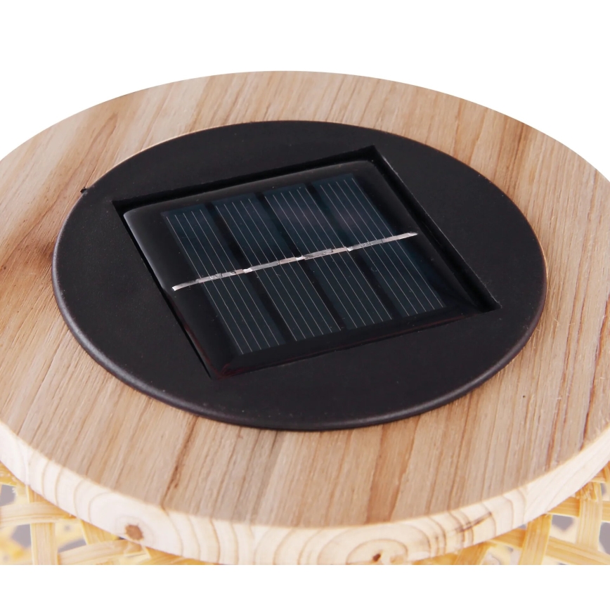 Globo - Lámpara solar LED LED/0,06W/3V bambú IP44 600 mAh