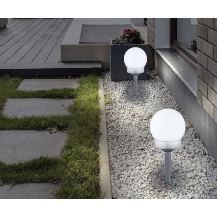 Globo - SET 3x Lámpara solar LED LED/0,06W/3V 4000K diá. 10 cm IP44