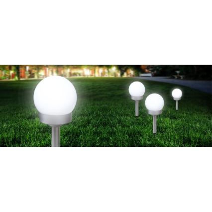 Globo - SET 3x Lámpara solar LED LED/0,06W/3V 4000K diá. 10 cm IP44