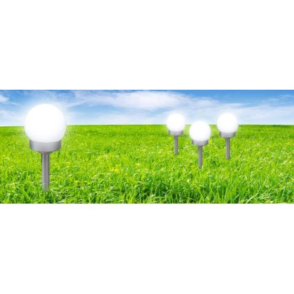 Globo - SET 3x Lámpara solar LED LED/0,06W/3V 4000K diá. 10 cm IP44