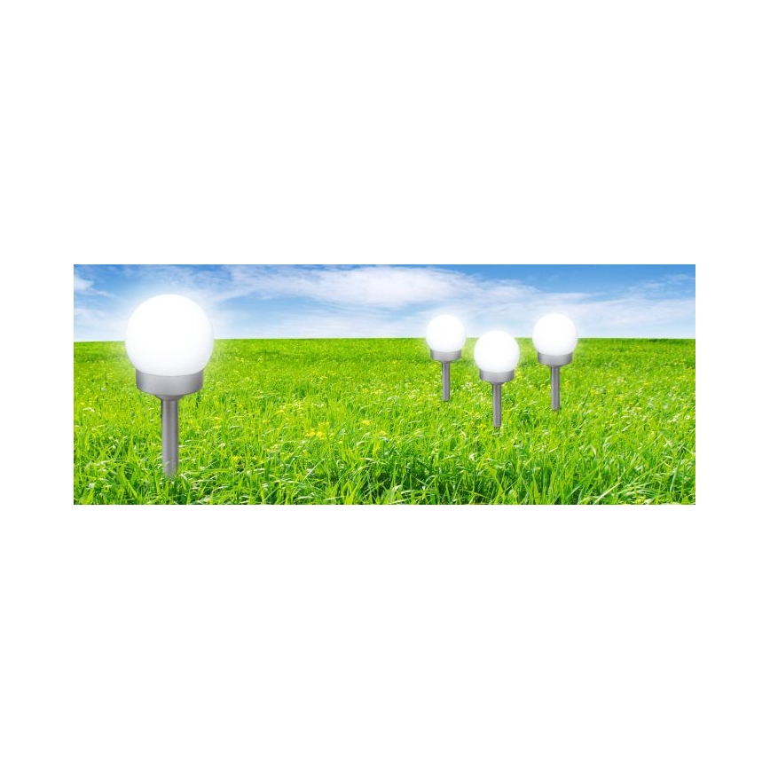Globo - SET 3x Lámpara solar LED LED/0,06W/3V 4000K diá. 10 cm IP44