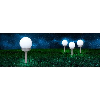 Globo - SET 3x Lámpara solar LED LED/0,06W/3V 4000K diá. 10 cm IP44