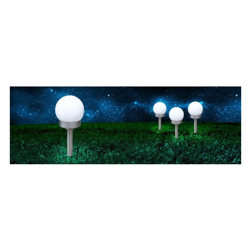 Globo - SET 3x Lámpara solar LED LED/0,06W/3V 4000K diá. 10 cm IP44