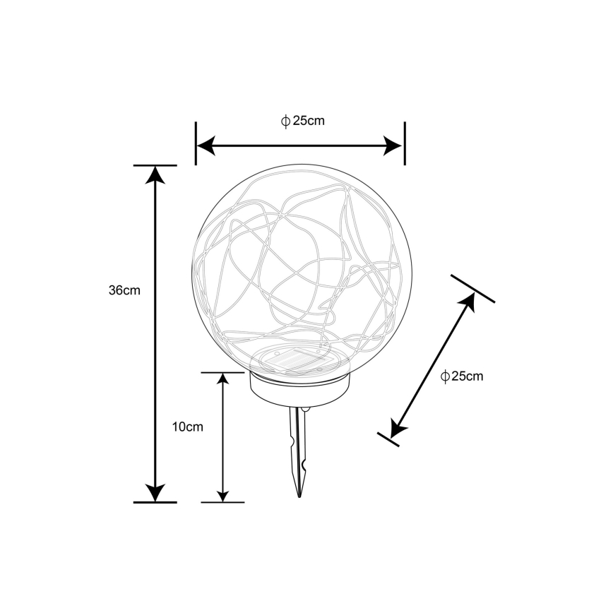 Globo - Lámpara solar 40xLED/0,06W/1,2V diá. 25 cm IP44 600 mAh