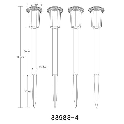 Globo - SET 4x Lámpara solar LED LED/0,06W/1,2V IP44 100 mAh