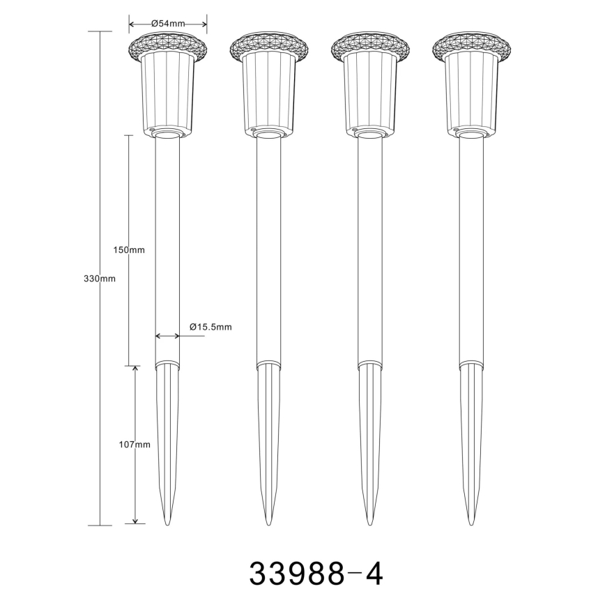 Globo - SET 4x Lámpara solar LED LED/0,06W/1,2V IP44 100 mAh