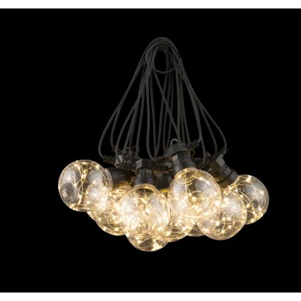 Globo - Cadena decorativa LED para exteriores 10xLED/0,27W/230V 7,5 m IP44 negro