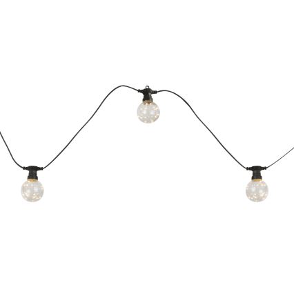 Globo - Cadena decorativa LED para exteriores 10xLED/0,27W/230V 7,5 m IP44 negro