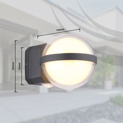 Globo - Aplique LED para exterior LED/12W/230V IP54 negro