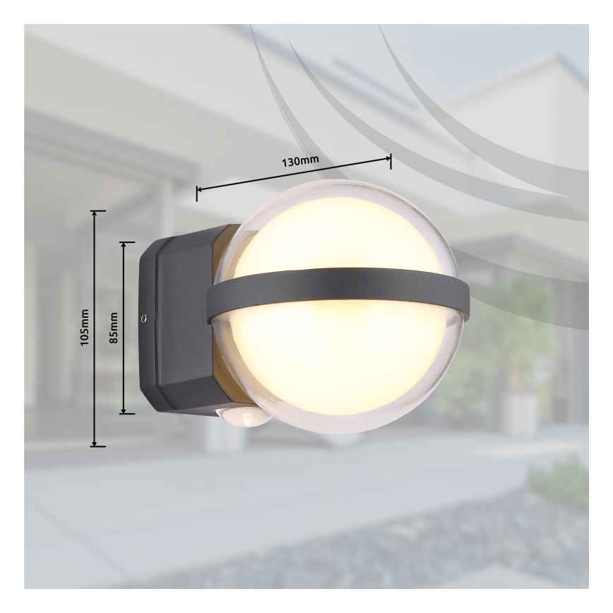 Globo - Aplique LED para exterior LED/12W/230V IP54 negro
