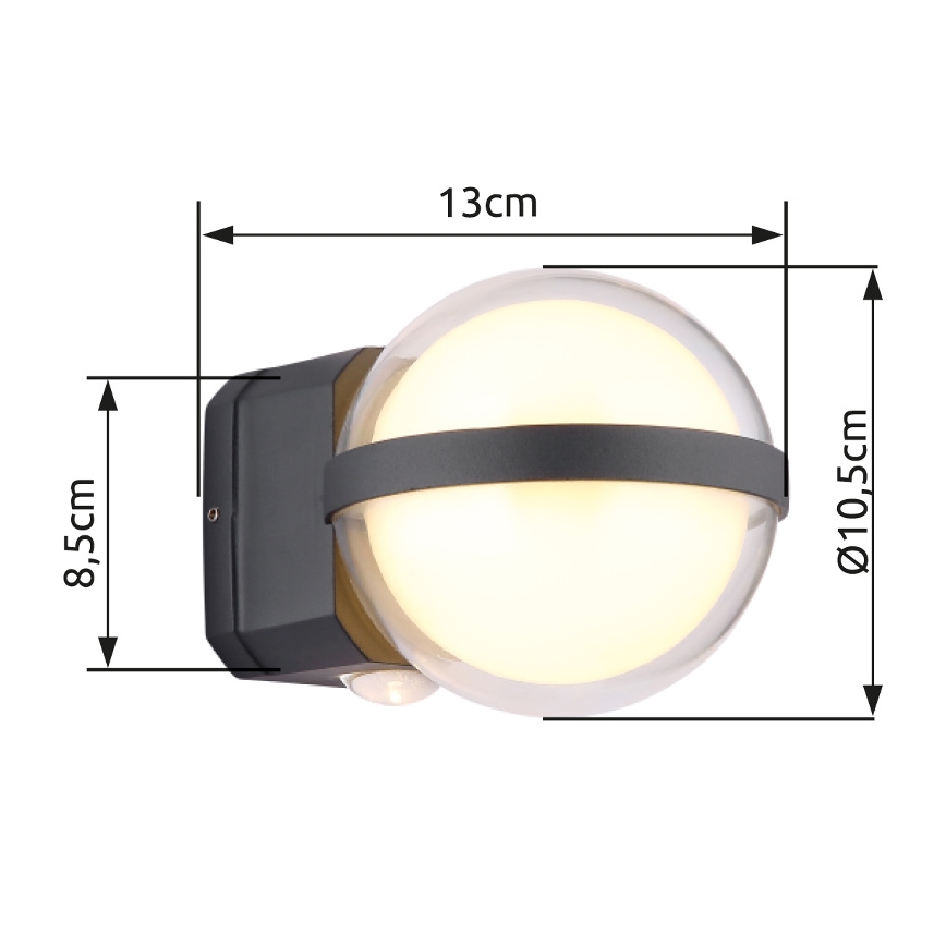 Globo - Aplique LED para exterior LED/12W/230V IP54 negro