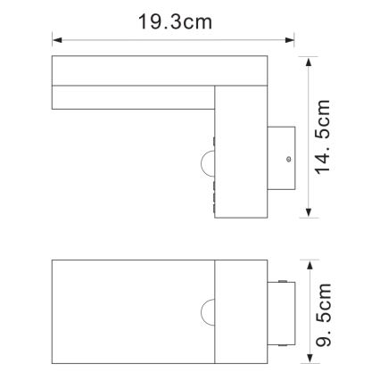 Globo - Lámpara de pared LED para exterior con sensor LED/9,5W/230V IP44