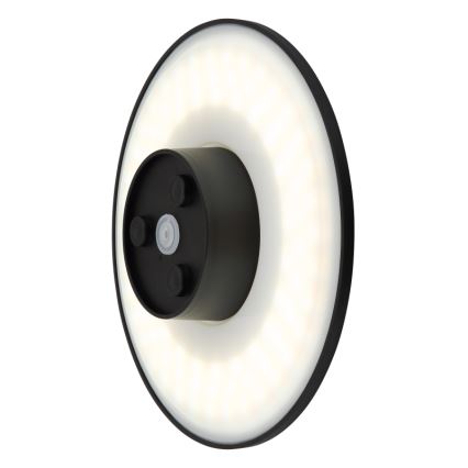Globo - Aplique LED para exterior LED/15W/230V 3000/4000/6000K diá. 25,2 cm IP44 negro