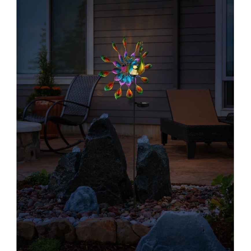 Globo - Decoración solar LED LED/0,06W/3V IP44 300 mAh pavo real