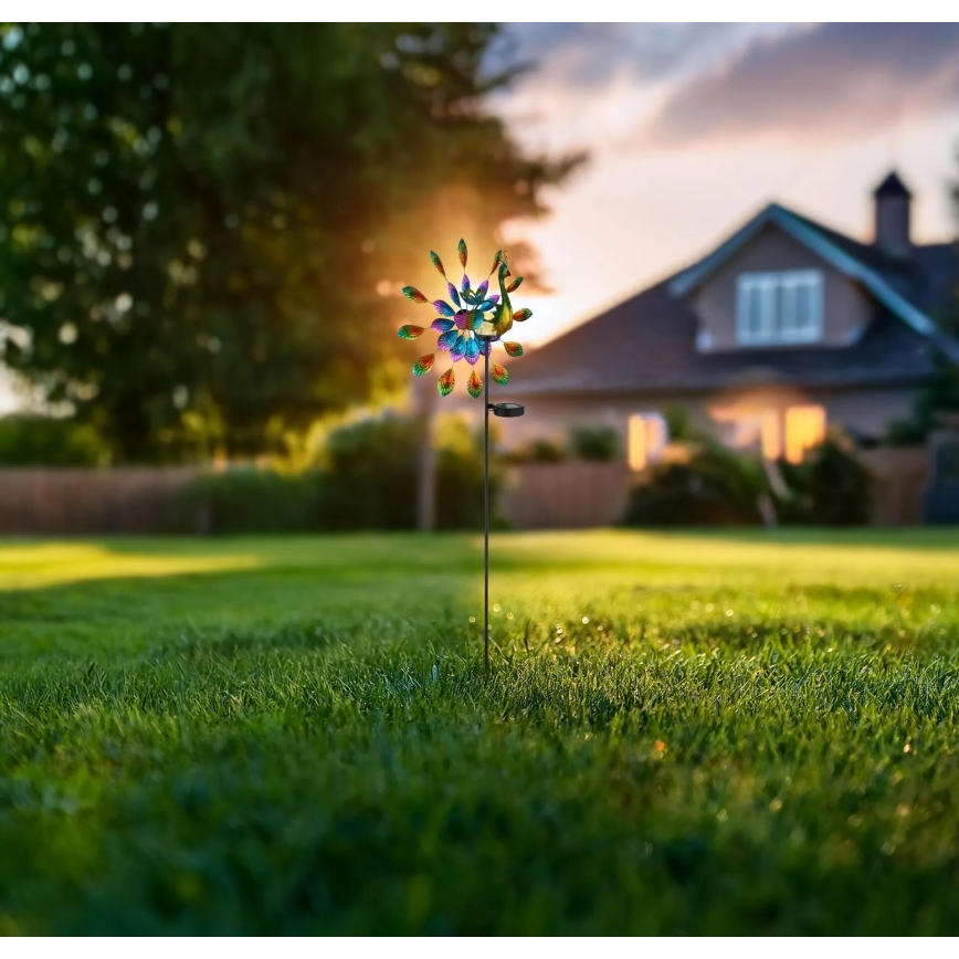 Globo - Decoración solar LED LED/0,06W/3V IP44 300 mAh pavo real