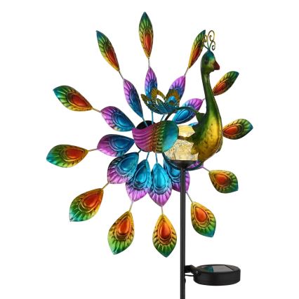 Globo - Decoración solar LED LED/0,06W/3V IP44 300 mAh pavo real