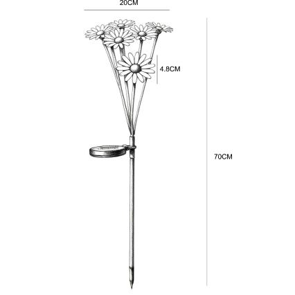 Globo - Lámpara solar LED 6xLED/3V IP44 600 mAh con diseño de flor