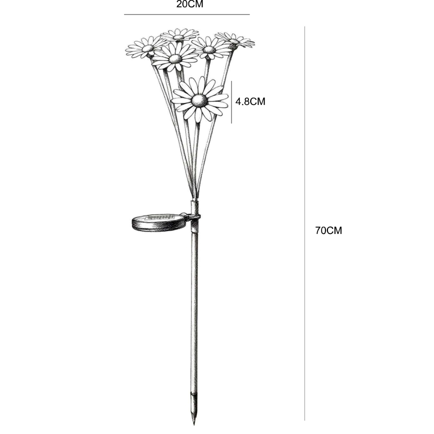 Globo - Lámpara solar LED 6xLED/3V IP44 600 mAh con diseño de flor