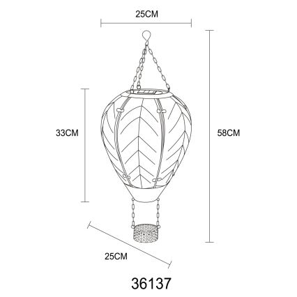 Globo - Decoración colgante solar LED 24xLED/0,2W/3V IP44 globo volante