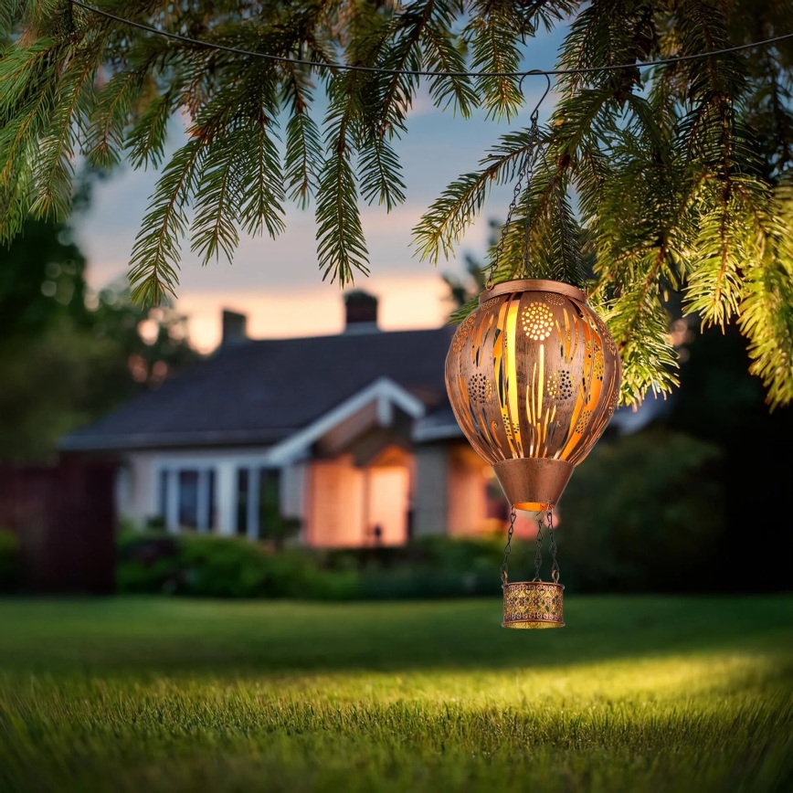 Globo - Decoración solar colgante LED 12xLED/0,02W/3V IP44 300 mAh globo volador