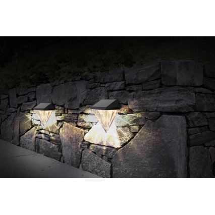 Globo - SET 2x Aplique LED solar LED/0,5W/3V IP44 600 mAh