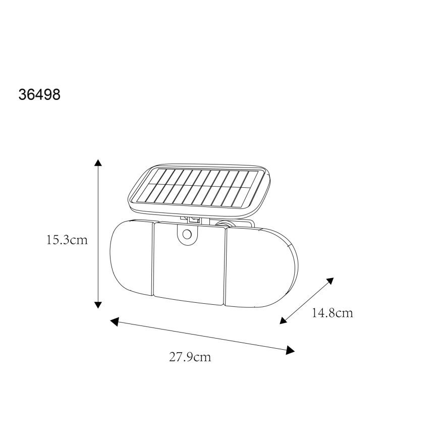 Globo - Lámpara solar LED con sensor, 3,7V, IP44, 2000 mAh