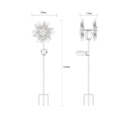 Globo - Decoración solar LED LED/0,02W/3V IP44 300 mAh