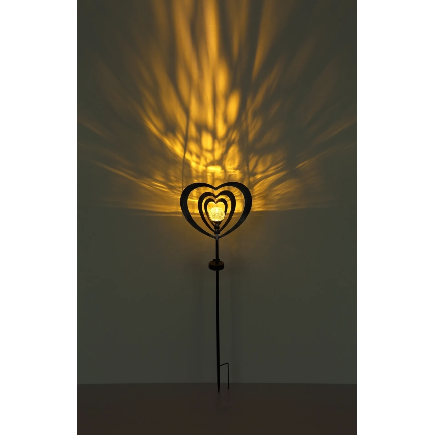 Globo - Lámpara solar LED/3V IP44 300 mAh corazón plateado