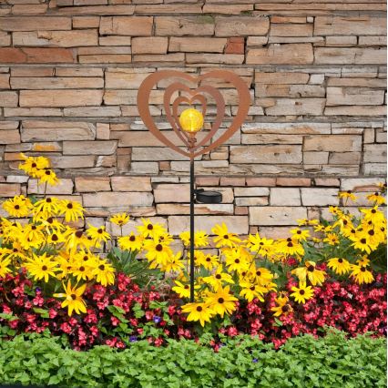 Globo - Lámpara solar LED LED/3V IP44 300 mAh corazón oxidado