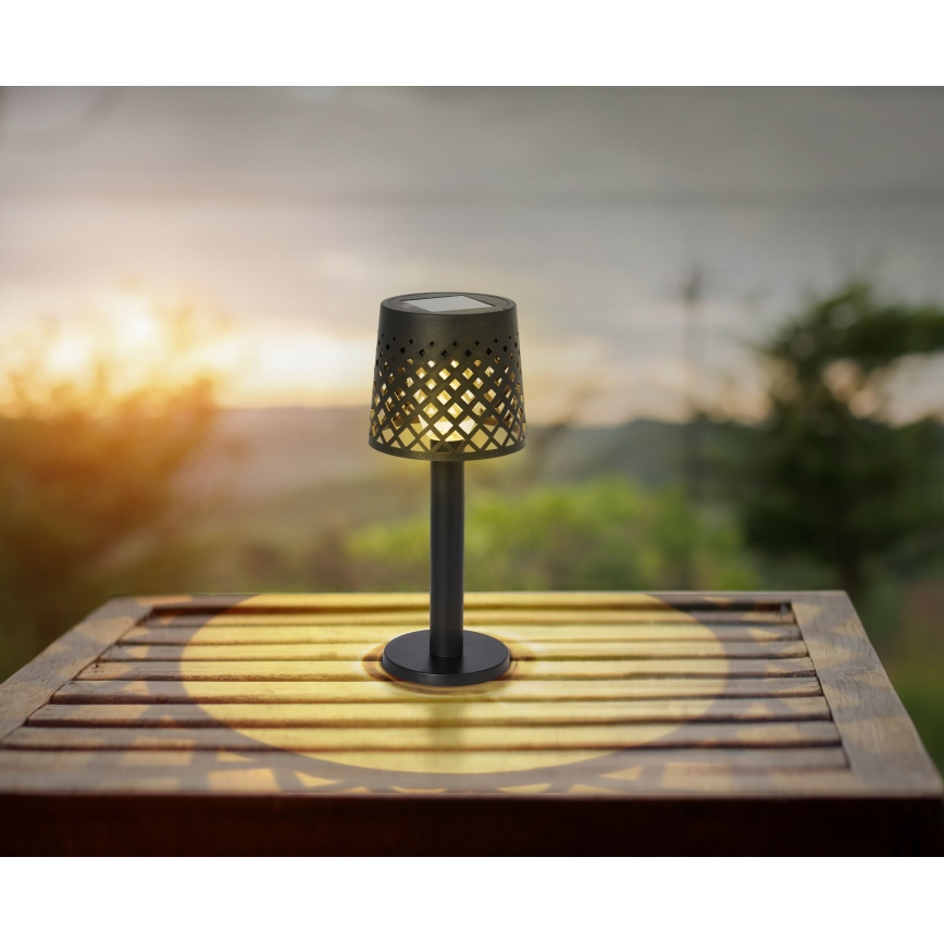 Globo - Lámpara solar LED LED/0,06W/3,2V 3000K IP44 negro