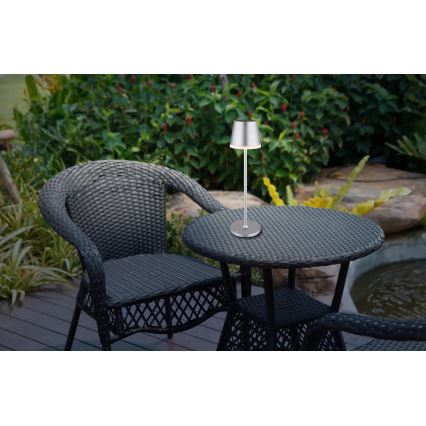 Globo - Lámpara solar LED LED/0,6W/3V 3000K IP44 1200 mAh cromo mate