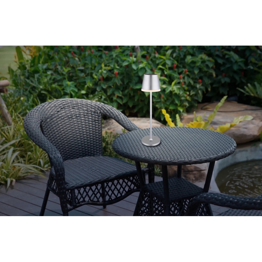 Globo - Lámpara solar LED LED/0,6W/3V 3000K IP44 1200 mAh cromo mate