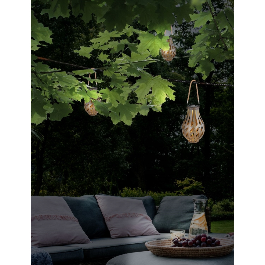 Globo - Lámpara solar LED LED/0,06W/3V IP44 bambú