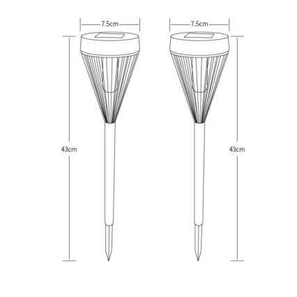 Globo - SET 2x Lámpara solar LED LED/0,1W/1,2V IP44 300 mAh