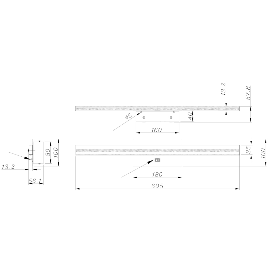 Globo - Aplique de baño LED LED/18W/230V IP44