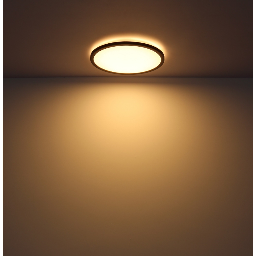 Globo - Luz de techo LED regulable para baño LED/24W/230V diá. 42 cm IP44 negro