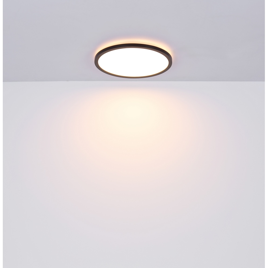 Globo - Luz de techo LED regulable para baño LED/24W/230V diá. 42 cm IP44 negro