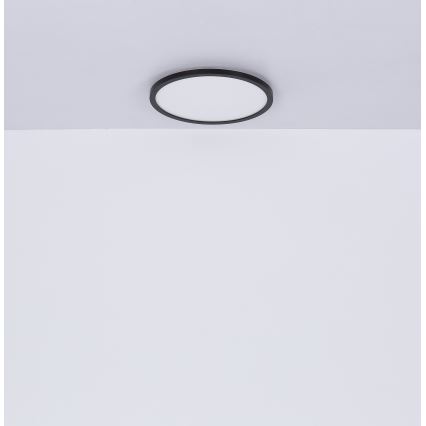 Globo - Luz de techo LED regulable para baño LED/24W/230V diá. 42 cm IP44 negro