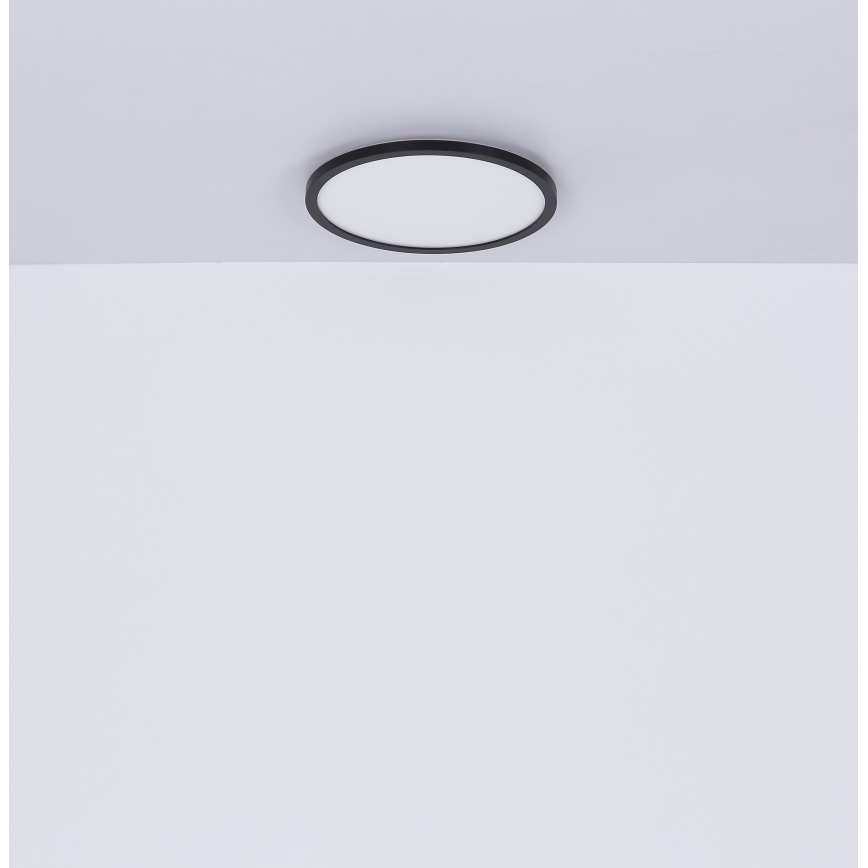 Globo - Luz de techo LED regulable para baño LED/24W/230V diá. 42 cm IP44 negro