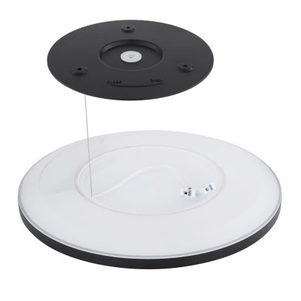 Globo - Luz de techo LED regulable para baño LED/24W/230V diá. 42 cm IP44 negro